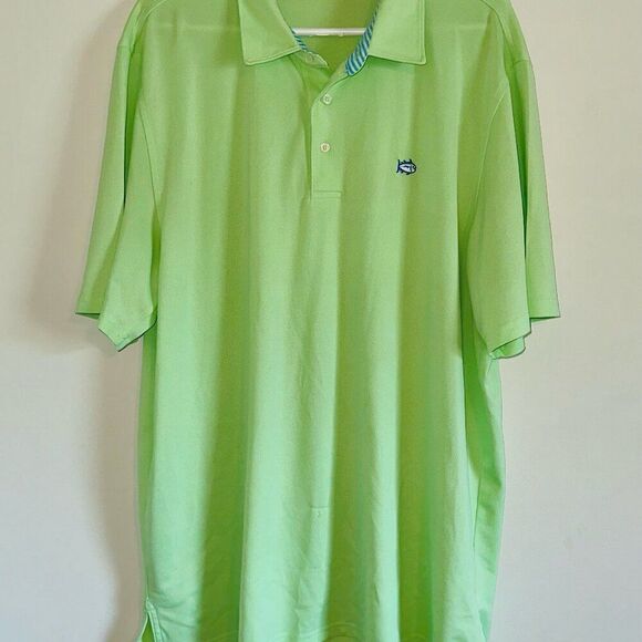 Southern Tide Other - Southern Tide Club Lime Green Polyester Short Sleeve Mens Polo Shirt SIZE XXL